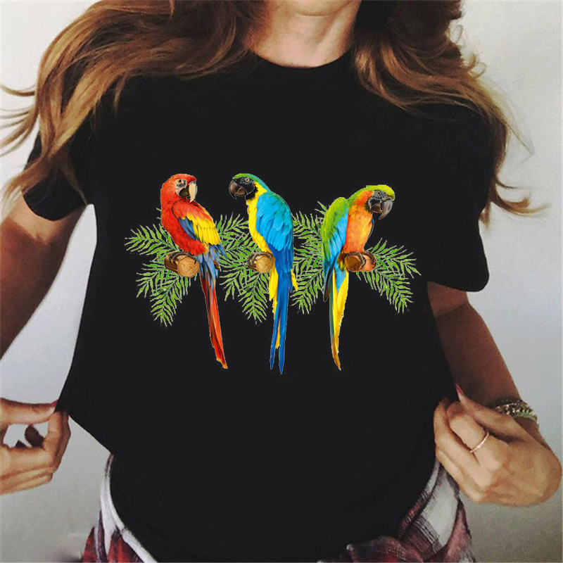 Plant Parenthood - Colorful Parrot With Tropical Flowers Print